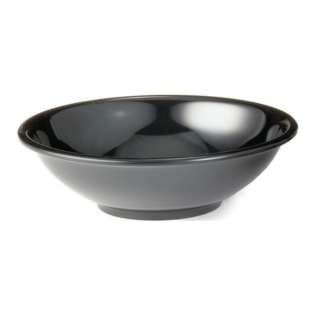 TABLECRAFT Melamine, Bowl, Round, Black, 5-3/4", PK12 252B