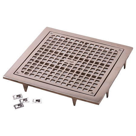 JAY R. SMITH MANUFACTURING Floor Drain, Slotted Lid, Square, 1-1/2" H 3140