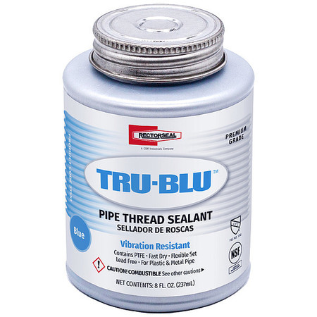 RECTORSEAL Pipe Thread Sealant 9.6 fl oz, Brush-Top Can, Tru-Blu, Blue, Paste 31551