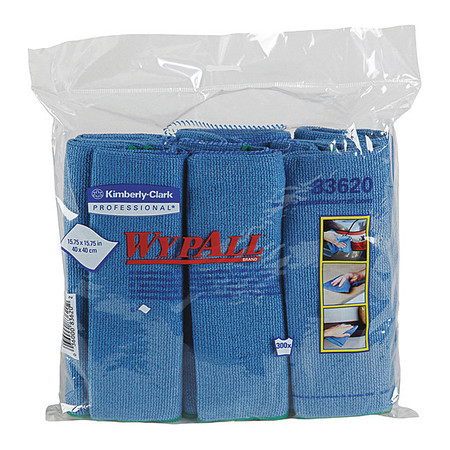 WYPALL Microfiber Cleaning Cloth, Blue, 6PK 83620