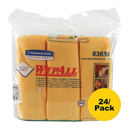 WYPALL Microfiber Cleaning Cloth, Yellow, 24PK 83610CT