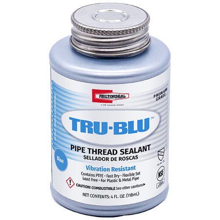 Rectorseal Pipe Thread Sealant 4.8 fl oz, Brush-Top Can, Tru-Blu, Blue, Paste 31631