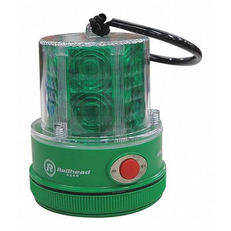 RAILHEAD GEAR Revolving Led Safety Lights, Green RM18-LED G