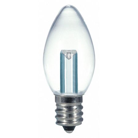 Satco Bulb, LED, 0.5W, 120V, C7, Base E12, 27K S9156