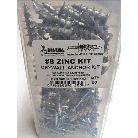 Dfs Zinc Wall Driller Kit, No. 8 08114WZ