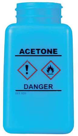 MENDA Graduated Acetone Bottle, 6 oz., HDPE, Blue 35731
