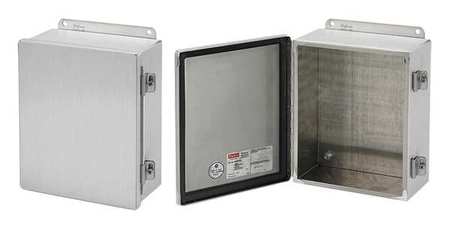 NVENT HOFFMAN Aluminum Enclosure, 6 in H, 6 in W, 4 in D, 12, 13, Hinged A606CHAL