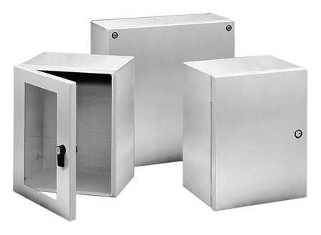 NVENT HOFFMAN 304 Stainless Steel Enclosure, 9.84 in H, 8 in W, 5.91 in D, NEMA 4; 4X; 12, Hinged LHC252015SS