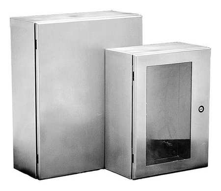 NVENT HOFFMAN 304 Stainless Steel Enclosure, 20 in H, 20 in W, 10 in D, NEMA 3R; 4; 4X; 12, Hinged CSD202010SS