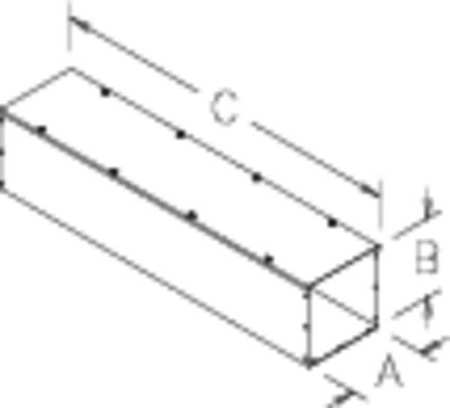 NVENT HOFFMAN Lay-In, Flat-Cover Wireway, 6inWx6inH F66T124GVP