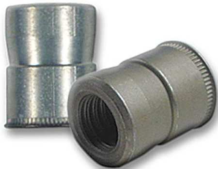 ZORO SELECT Rivet Nut, #10-24 Thread Size, 0.306 in Flange Dia., 0.37 in L, Steel, 100 PK CAT2-1024-100