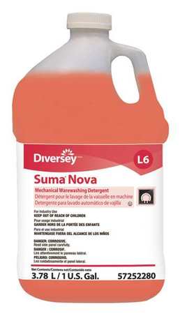 DIVERSEY Dishwashing Detergent, 1 gal., Ammonia, PK4 957252280