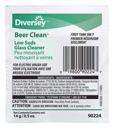 Beer Clean General Purpose Cleaners, 0.5 oz. Packet, Odorless, 100 PK 990224