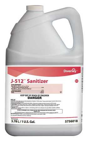 DIVERSEY Sanitizer Concentrate, 1 gal. Pail, Unscented, 4 PK 5756018