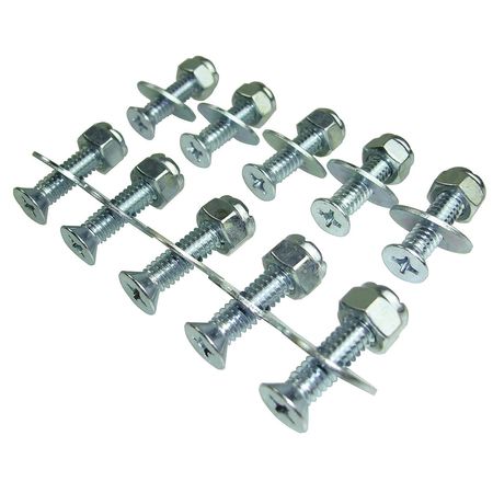 Zoro Select L-Track Fasteners, Zinc Plated, PK10 32J646