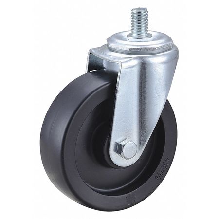 Zoro Select Swivel Stem Caster, Polyolfn, 4 in, 275 lb., Thread Size: 1/2"-13 32J882