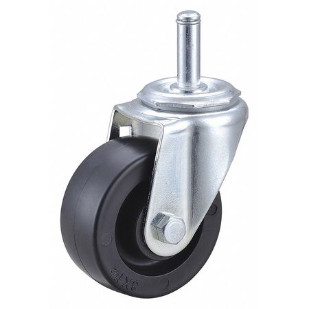 ZORO SELECT Swivel Stem Caster, Polyolfn, 3 in., 210 lb 32J853