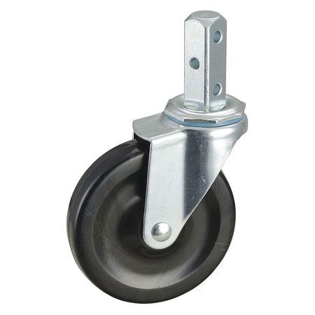 Zoro Select Swivel Stem Caster, Rubber, 4 in., 115 lb. F1RR04052S001