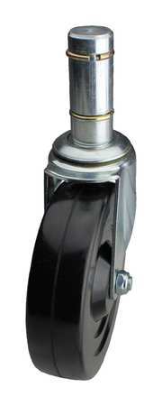 COLSON Swivel Stem Caster, Rubber, 4 in., 150 lb. 02RR04041S010GN