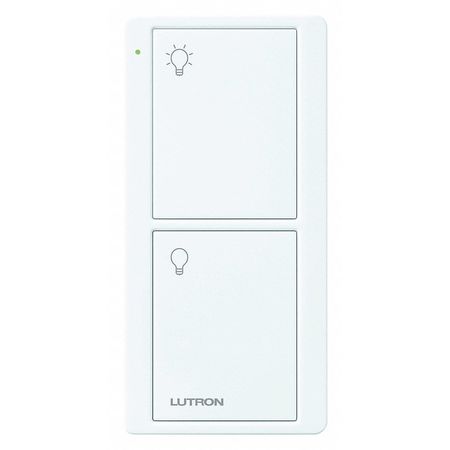 Lutron Wireless Remote Control, 2 Buttons, White PJ2-2B-GWH-L01
