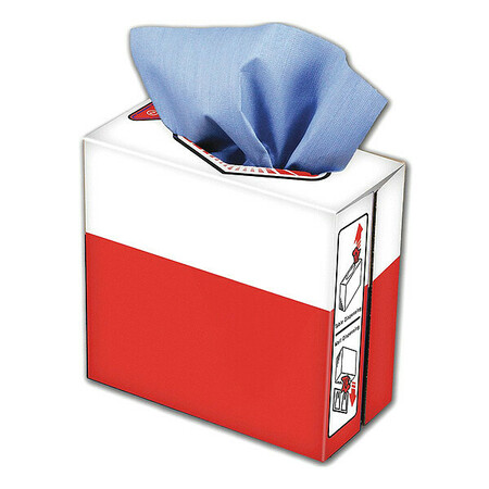 Tough Guy Dry Wipe, Dispenser Box, Super Heavy Absorbency, 9 in x 16 1/2 in, 80 Sheets, Blue, 5 Pack 32KL18
