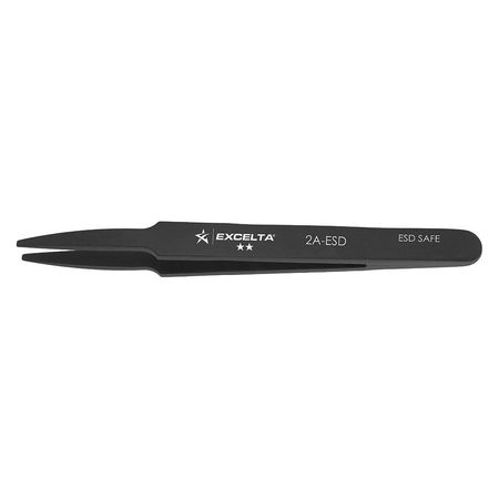 Excelta Tweezer 4.5 In. Plastic Str Flat Point 2A-ESD