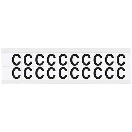 BRADY Letter Label, C, 3/4in.Hx21/32in.W, Vinyl 9712-C