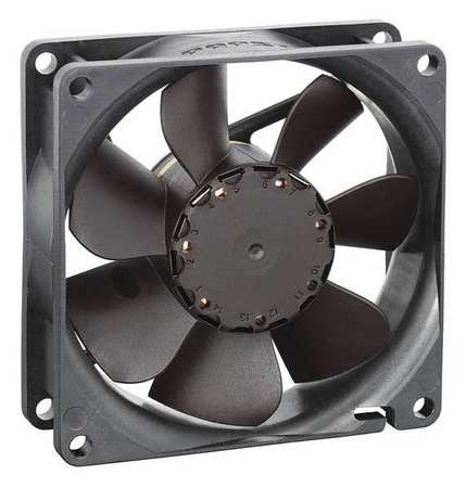 EBM-PAPST Axial Fan, Square, 24V DC, 1 Phase, 46.5 cfm, 3 5/32 in W. 8414NHU