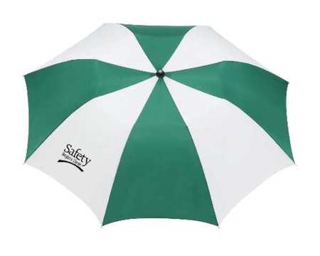Quality Resource Group Umbrella, 42 in, Green/White, Polyester 9WTC10