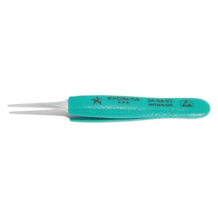 Excelta Tweezer, Flat, 5-1/4 in. L, SS 2A-SA-ET