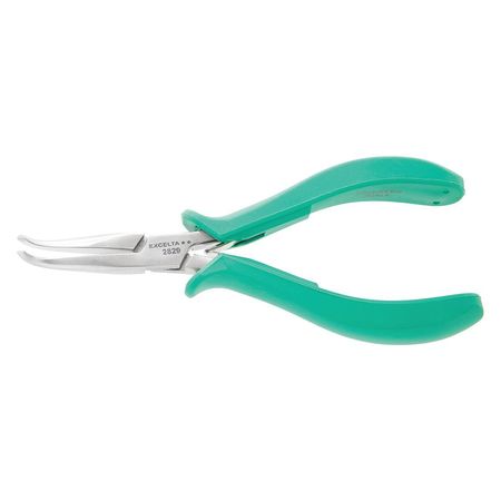 EXCELTA 5 3/4 in TealShield(TM) Bent Long Nose Plier Molded Grip Handle 2829