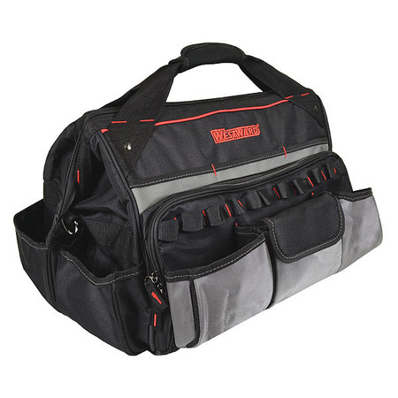 WESTWARD Bag/Tote, Tool Bag, Black, Polyester, 22 Pockets 32PJ38