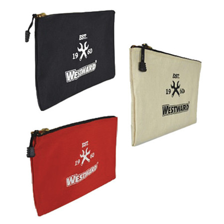 Westward Flat, Zippered Tool Bags, Black/Red/White, Canvas, 3 Pockets 32PJ43