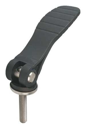 KIPP Cam Lever, Plastic Handle, Black, Size: 2, M10X50, A=100, B=33, Comp: Steel K0646.2521110X50