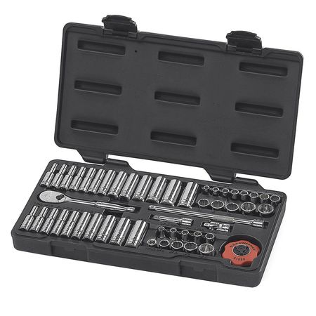 GEARWRENCH 1/4" Drive Mechanics Tool Set SAE/Metric 51 Pieces 3/16" to 9/16", 4mm to 15mm , Chorme 80301