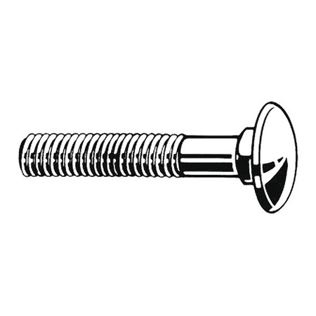 Zoro Select Carriage Bolt, 3/8-16, 8In, LCS, Zinc, PK110 B08305.037.0800