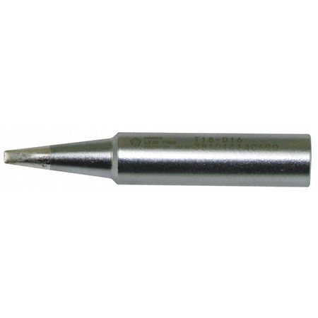 Hakko Soldering Tip, Chisel, 1.6mm x 14.5mm T18-D16