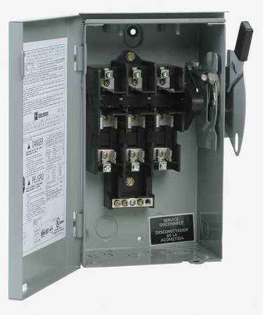 EATON Fusible Safety Switch, General Duty, 240V AC, 3PST, 30 A, NEMA 3R DG321NRB