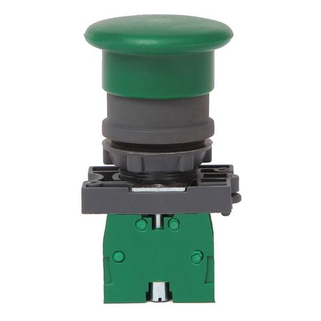 DAYTON Non-Illuminated Push Button, 22 mm, 1NO, Green 32UK29