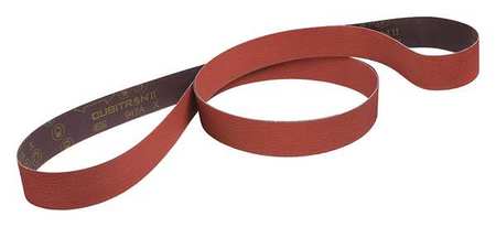 3M CUBITRON Sanding Belt, Coated, 1 in W, 42 in L, 80 Grit, Medium, Ceramic, 947A, Maroon 60410012979