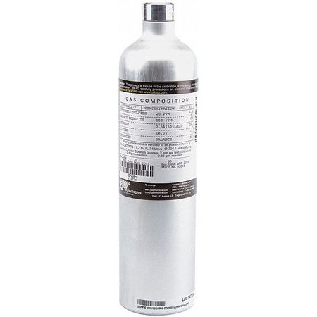 HONEYWELL Calibration Gas, 5 ppm Chlorine CL2, 34L CG2-C-5-34