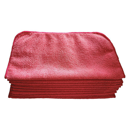 Tough Guy Microfiber Cloth Wipe 12" x 12", Red, 12PK 32UV02