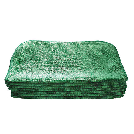 Tough Guy Microfiber Cloth Wipe 12" x 12", Green, 12PK 32UV03