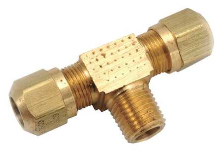 ANDERSON METALS Male Branch Tee, Compression, Brass, 150psi 1472X6X6X2