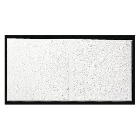 Armstrong World Industries Fine Fissured Ceiling Tile, 24 in W x 48 in L, Angled Tegular, 9/16 in Grid Size, 10 PK 1766C