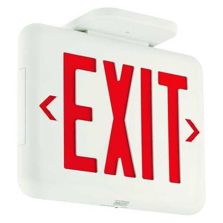 DUAL-LITE Ext Sign, Thrmplstc, Wht, 11 1/2in, 2.01W EVEURWE