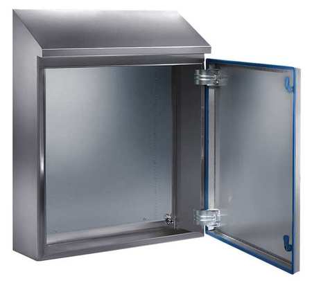 RITTAL 316L Stainless Steel Sloped Enclosure, 17 in H, 15 in W, 8 in D, NEAM 4X, Hinged 1306600