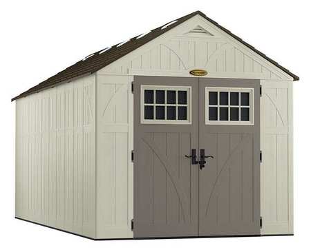 Suncast 883 cu ft Resin Storage Shed, Vanilla/Slate/Stoney/Black BMS8160