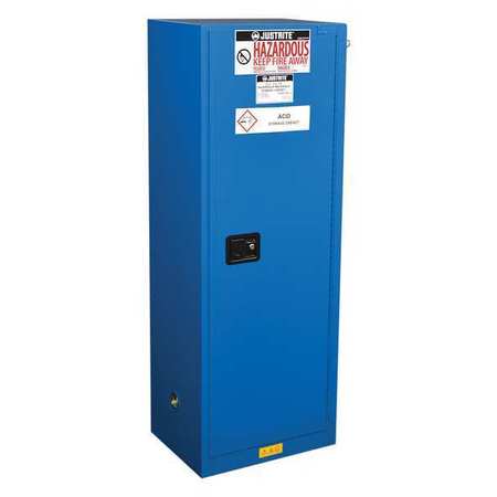 JUSTRITE Hazard Material Safety Cabinet, 22 gal., Blue 862228