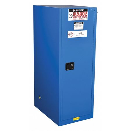 JUSTRITE Haz Material Safety Cabinet, 54 Gal, Blue 865428